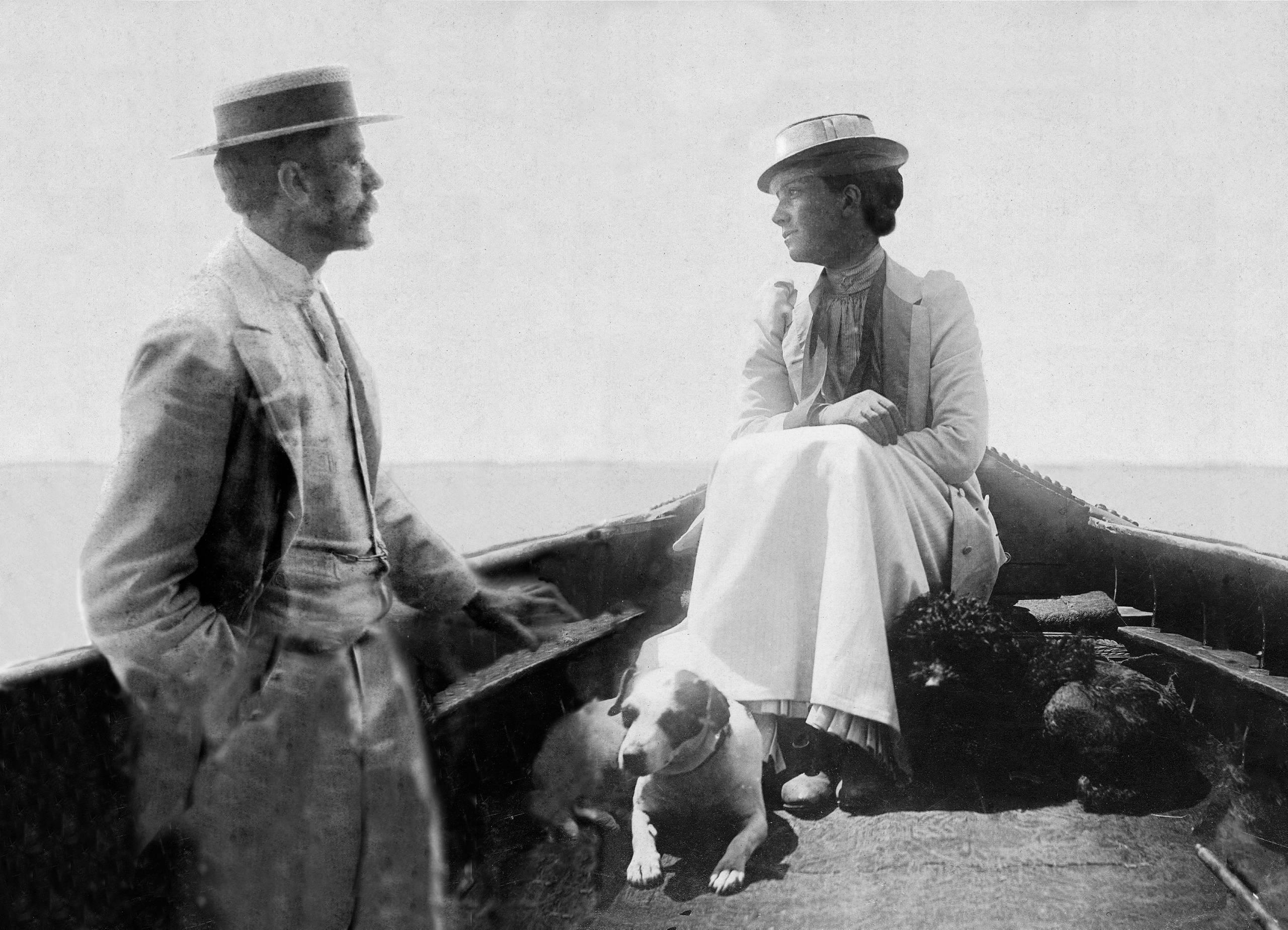 Axel Munthe and the Crown Princess Victoria on a boat trip